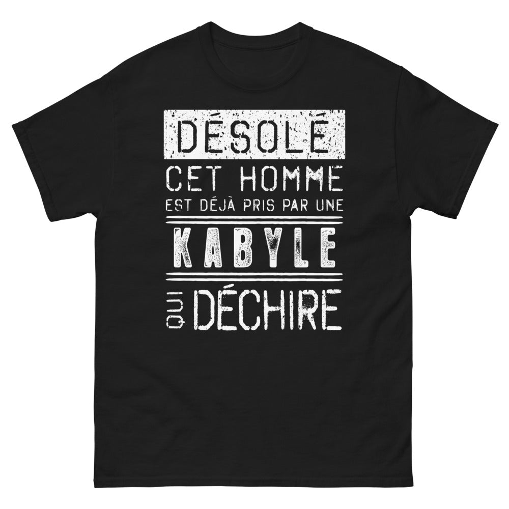 T-shirt Kabyle noir - Désolé cet homme est déjà pris