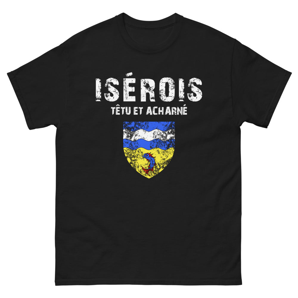 T-shirt Isérois noir - Têtu et Acharné avec humour
