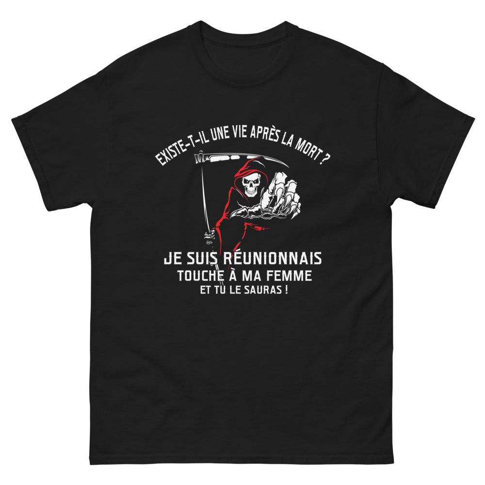T-shirt Réunionnais noir - Existe-t-il une vie après la mort ?