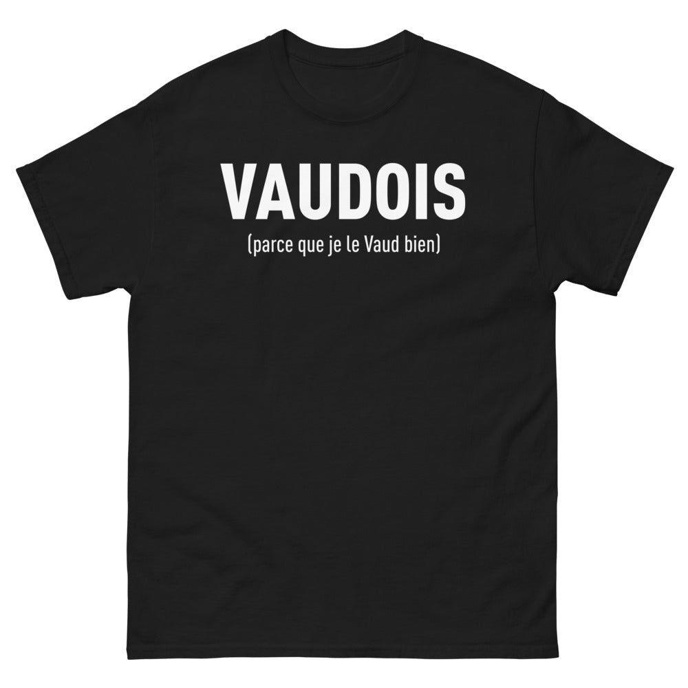 T-shirt Vaudois noir - Parce que je le Vaud bien