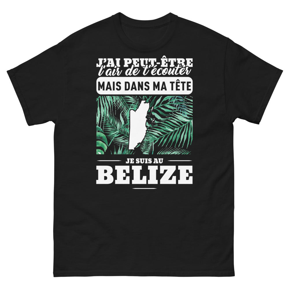 T-shirt Belize noir - J'ai peut-être l'air de t'écouter