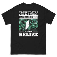 Thumbnail for T-shirt Belize noir - J'ai peut-être l'air de t'écouter