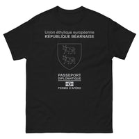 Thumbnail for T-shirt Béarn noir - Passeport Diplômatique du Permis d'Apéro