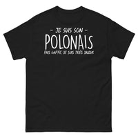Thumbnail for T-shirt Pologne noir - Je suis son Polonais, fais gaffe