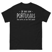 Thumbnail for T-shirt Portugal noir - Je suis son Portugais, fais gaffe