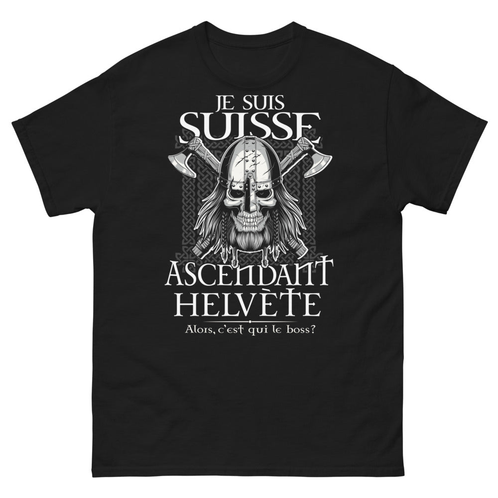 T-shirt Suisse noir - C'est Qui le Boss?