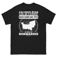 Thumbnail for T-shirt Normandie noir - J'ai Peut-être l'Air de T'écouter