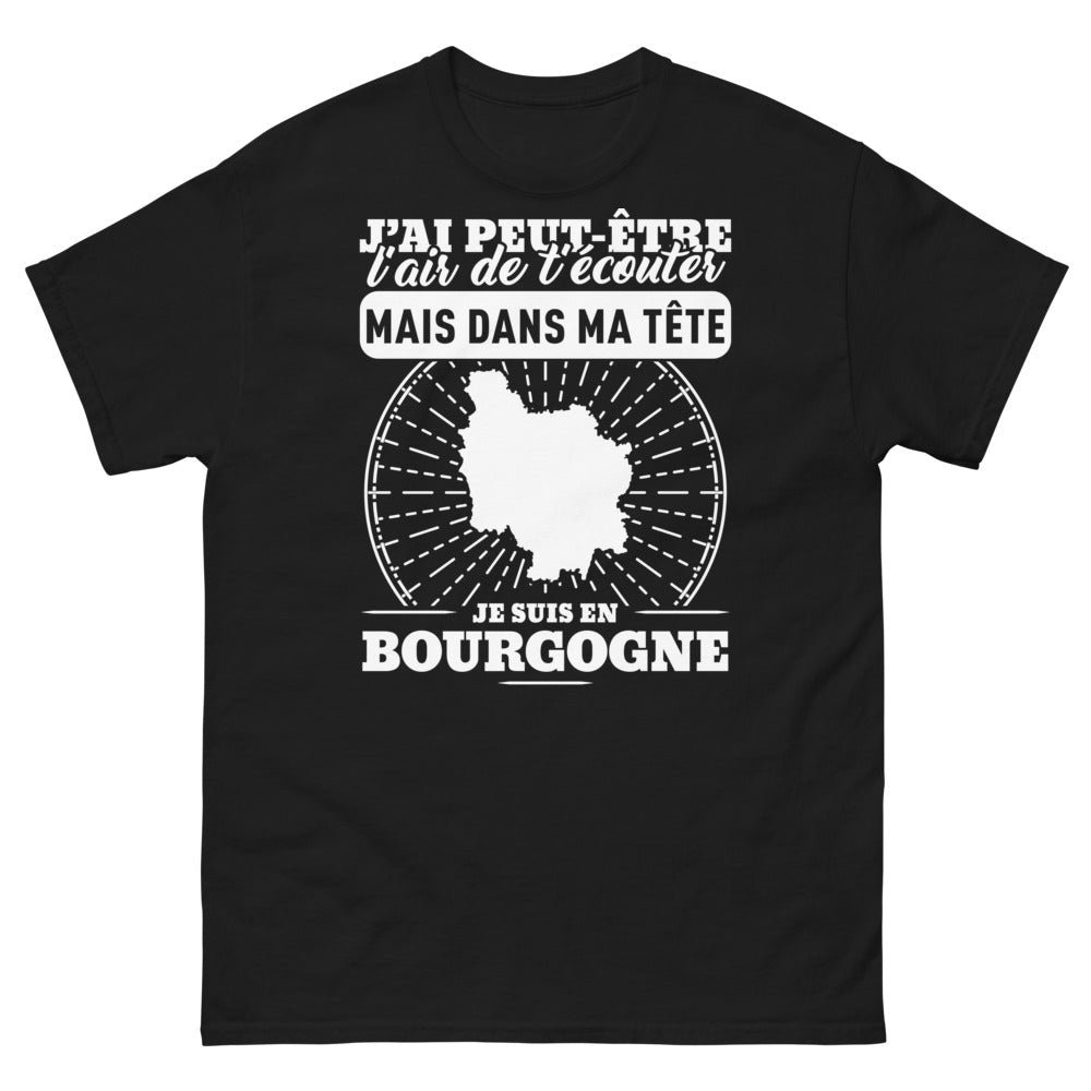 T-shirt Bourgogne noir - J'ai peut-être l'air de t'écouter