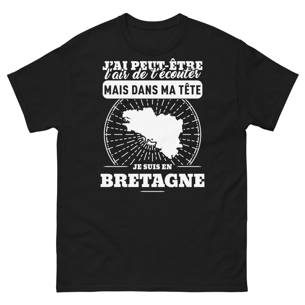 T-shirt Bretagne noir - J'ai l'air de t'écouter