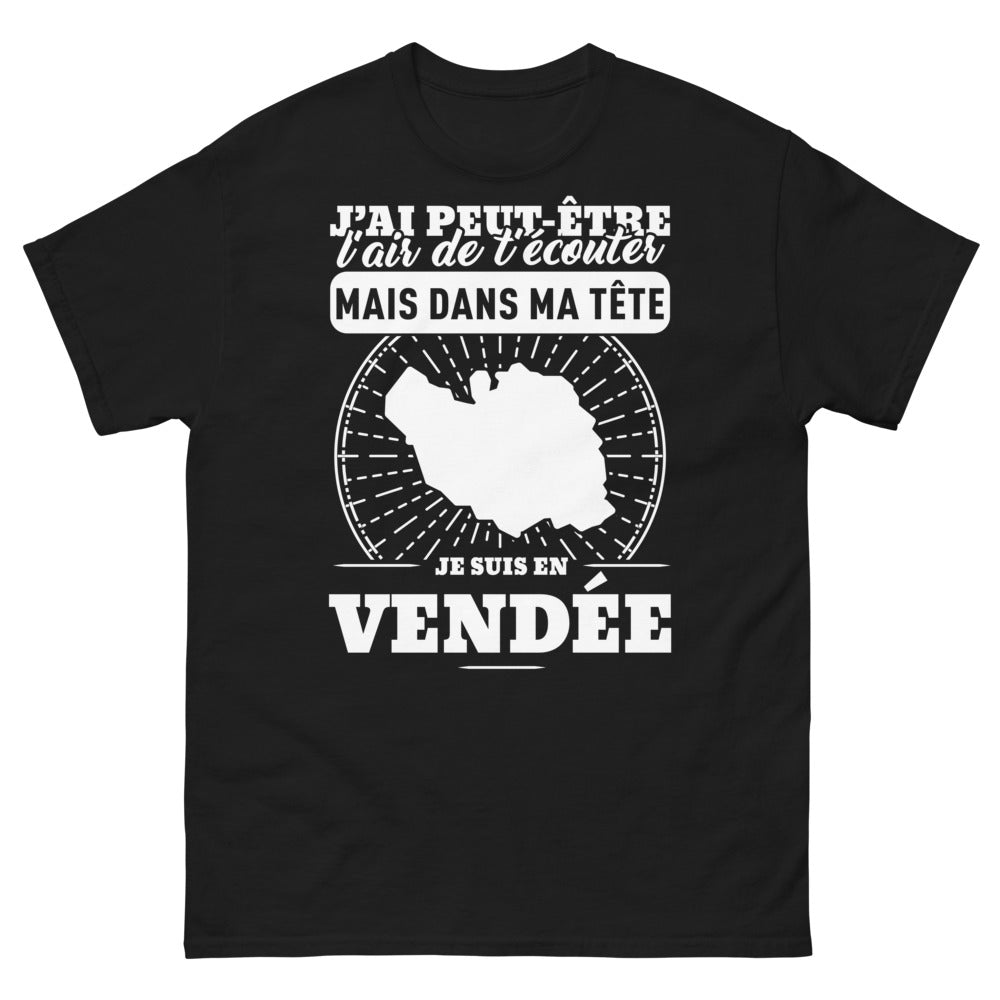 T-shirt Vendée noir - J'ai l'air de t'écouter
