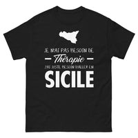 Thumbnail for T-shirt Sicile noir - Je n'ai pas besoin de thérapie