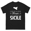 T-shirt Sicile noir - Je n'ai pas besoin de thérapie