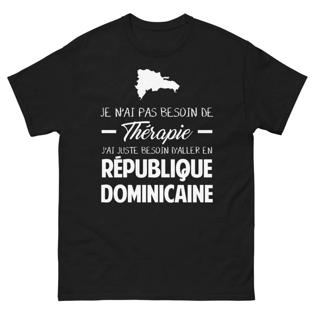 T-shirt République Dominicaine noir - Je n'ai pas besoin de thérapie