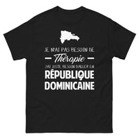 Thumbnail for T-shirt République Dominicaine noir - Je n'ai pas besoin de thérapie
