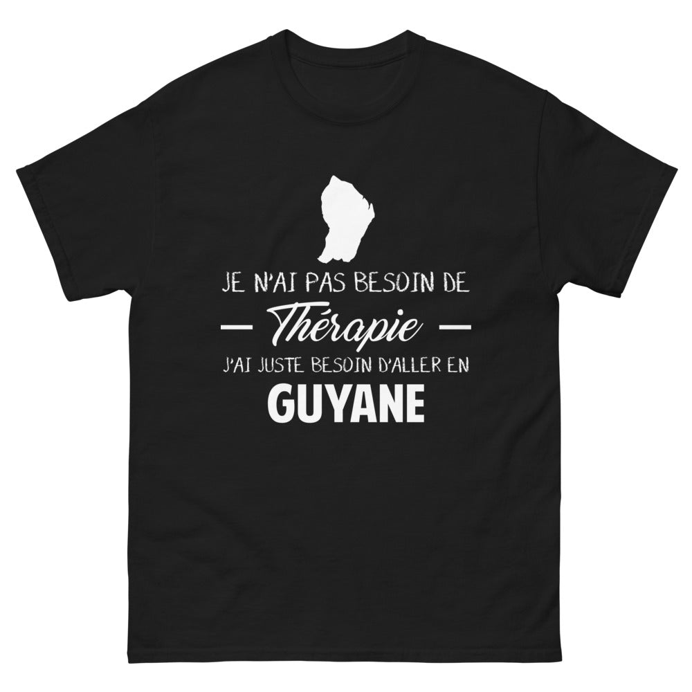 T-shirt Guyane noir - Je n'ai pas besoin de thérapie