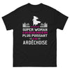 T-shirt Ardéchoise noir - Bien plus puissant qu'une super-woman