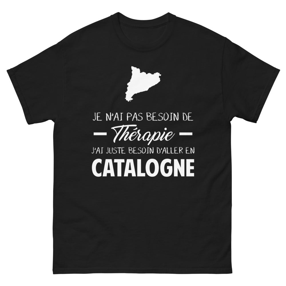 T-shirt Catalogne noir - Pas besoin de thérapie, juste du soleil
