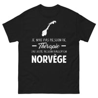 Thumbnail for T-shirt Norvège noir - Aucun besoin de thérapie, juste envie d'aller en Norvège