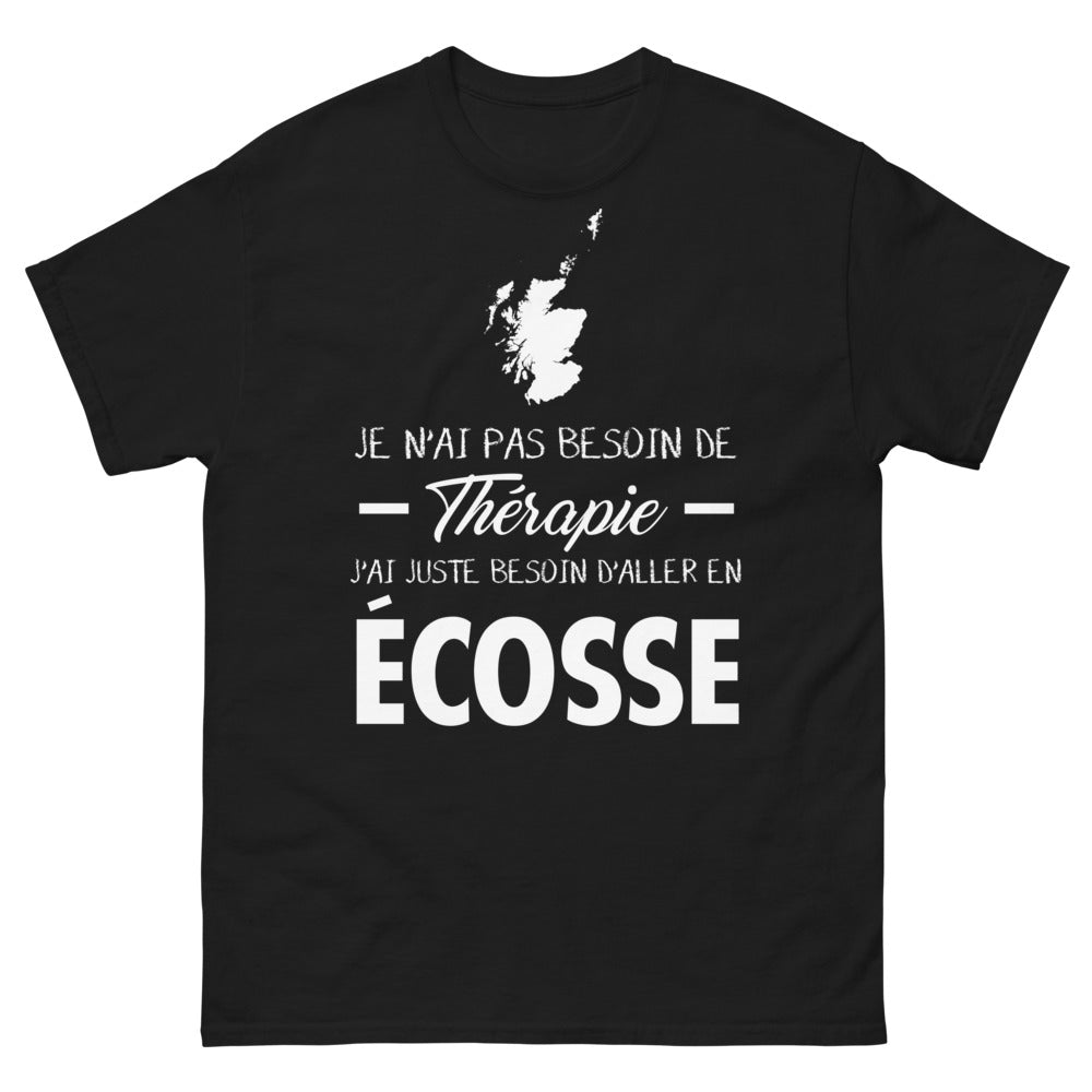 T-shirt Écossais noir - Je n'ai pas besoin de thérapie, juste de l'Écosse
