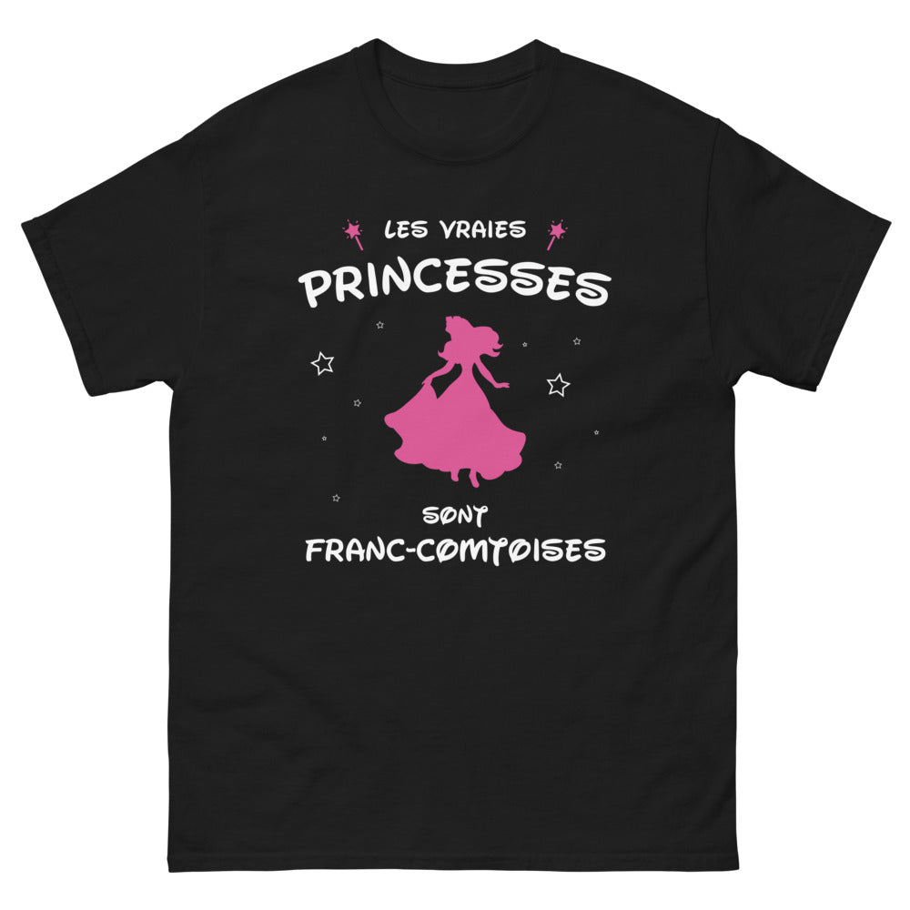 T-shirt Franche-Comté noir - Les vraies princesses franc-comtoises
