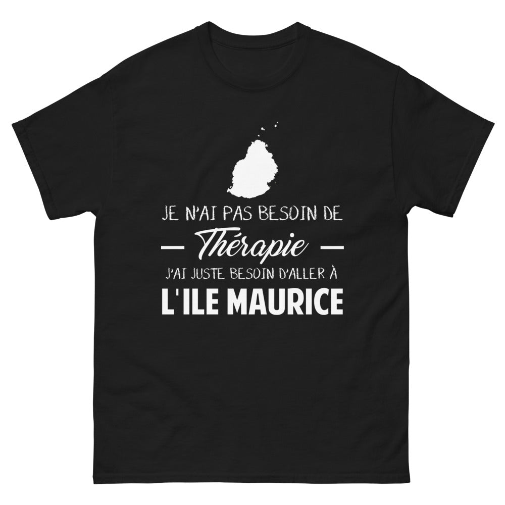 T-shirt Île Maurice noir - Je n'ai pas besoin de thérapie