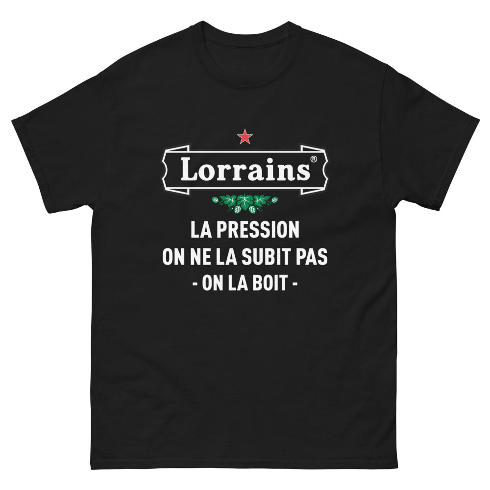 T-shirt Savourons la pression noir - La pression, on ne la subit pas