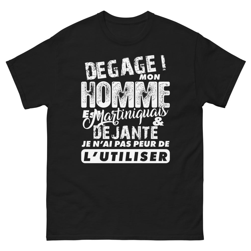 T-shirt Martinique noir - Dégage, mon homme est Martiniquais