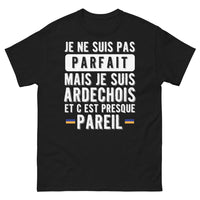 Thumbnail for T-shirt Ardèche noir - Je ne suis pas parfait mais je suis Ardéchois