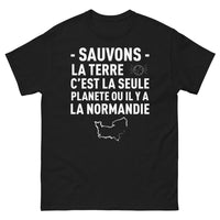 Thumbnail for T-shirt Normandie noir - Sauvons la Terre : amour pour la région