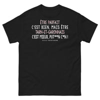 Thumbnail for T-shirt Tarn-et-Garonne noir - Être parfait c'est bien