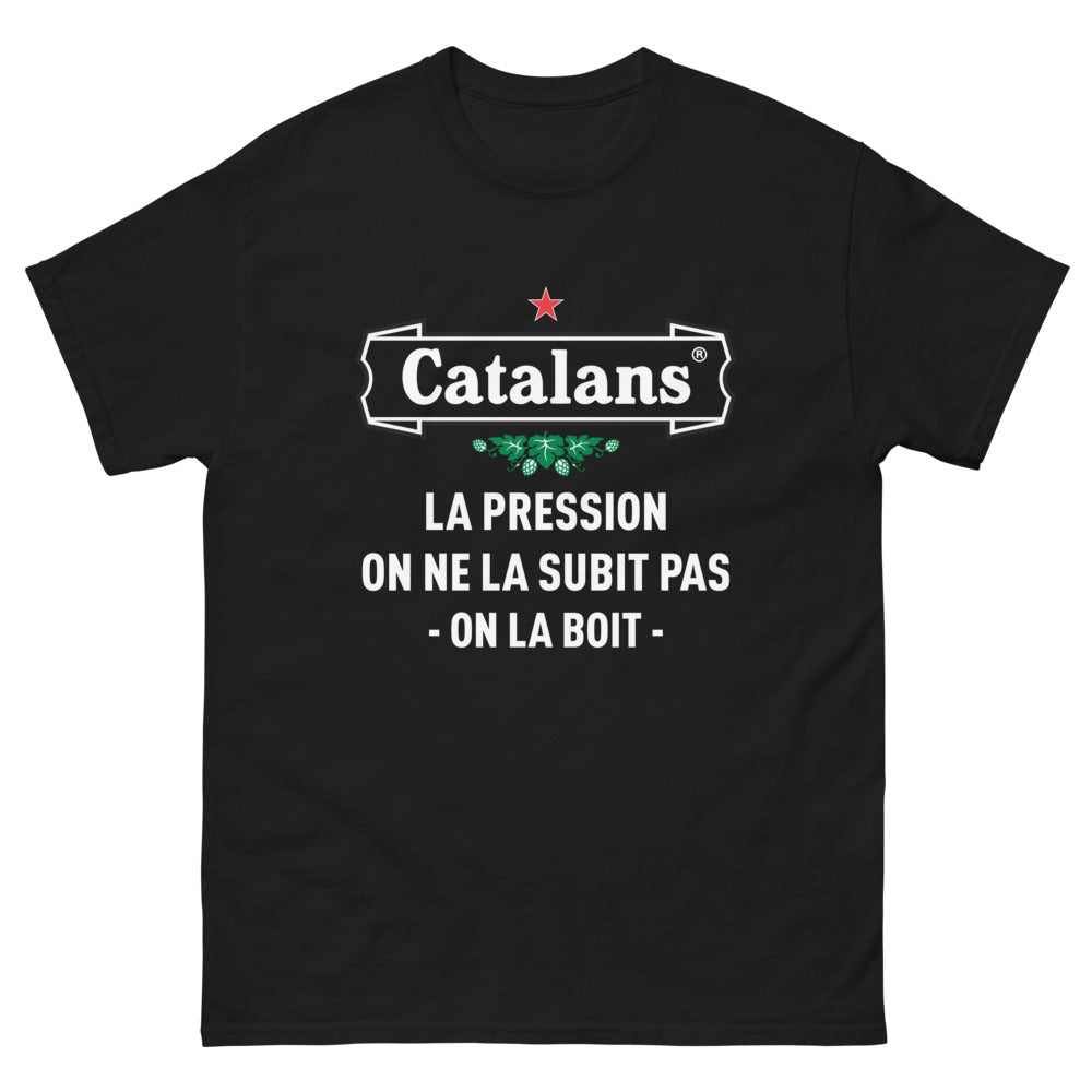 T-shirt Bretagne noir - La pression on ne la subit pas, on la boit !