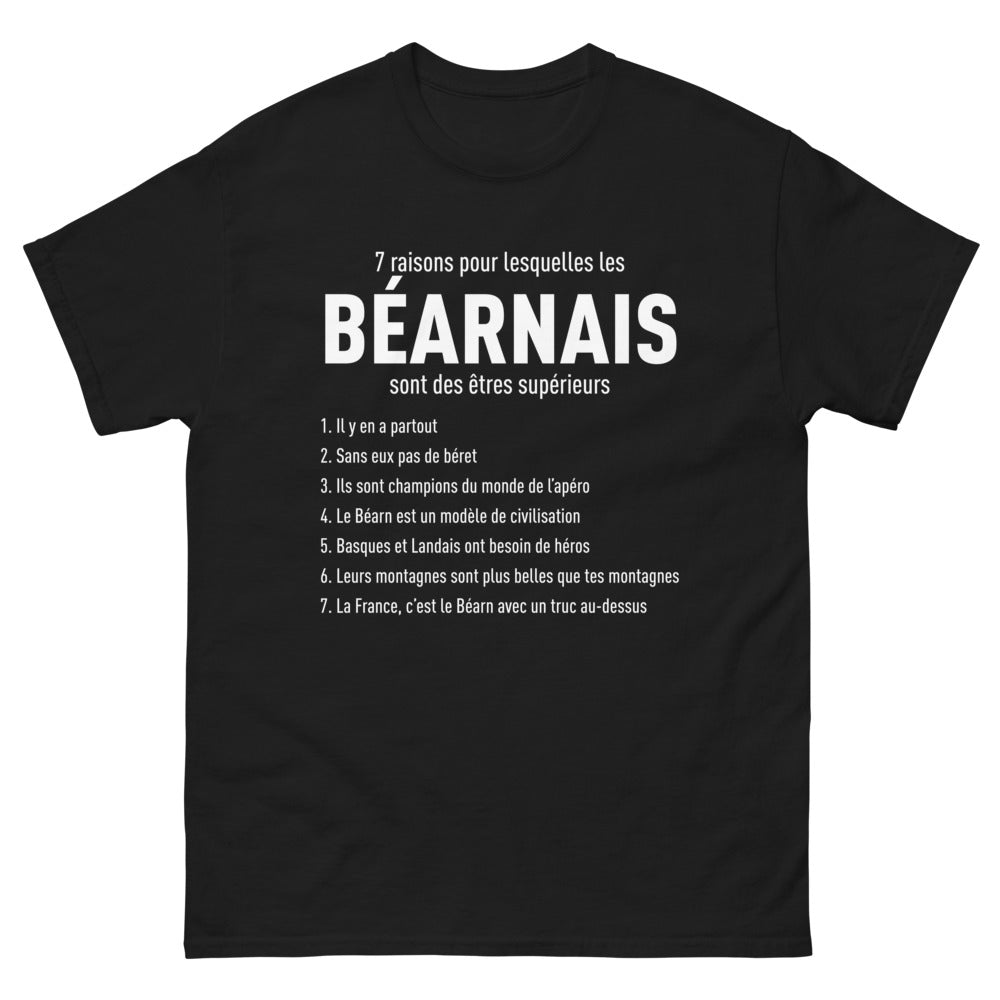 T-shirt Béarnais noir - 7 raisons de leur supériorité