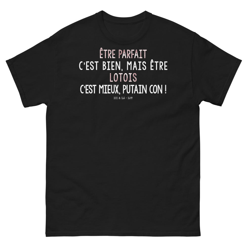 T-shirt Lotois noir - Être parfait c'est bien mais être Lotois c'est mieux