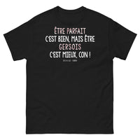 Thumbnail for T-shirt Gersois noir face - Être parfait c'est bien, mais être Gersois c'est mieux
