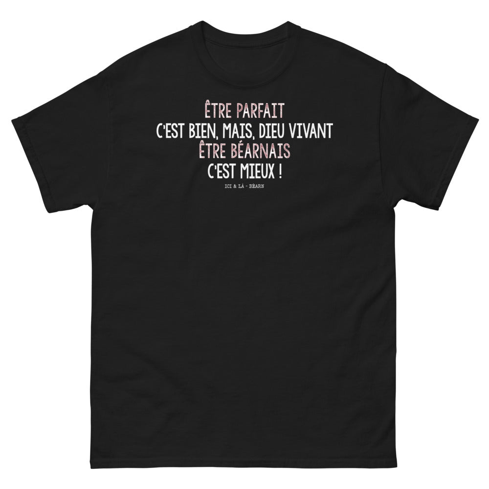 T-shirt Béarnais noir - Être parfait c'est bien, mais être Béarnais c'est mieux