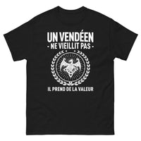 Thumbnail for T-shirt Vendéen noir - Un Vendéen ne vieillit pas, il prend de la valeur