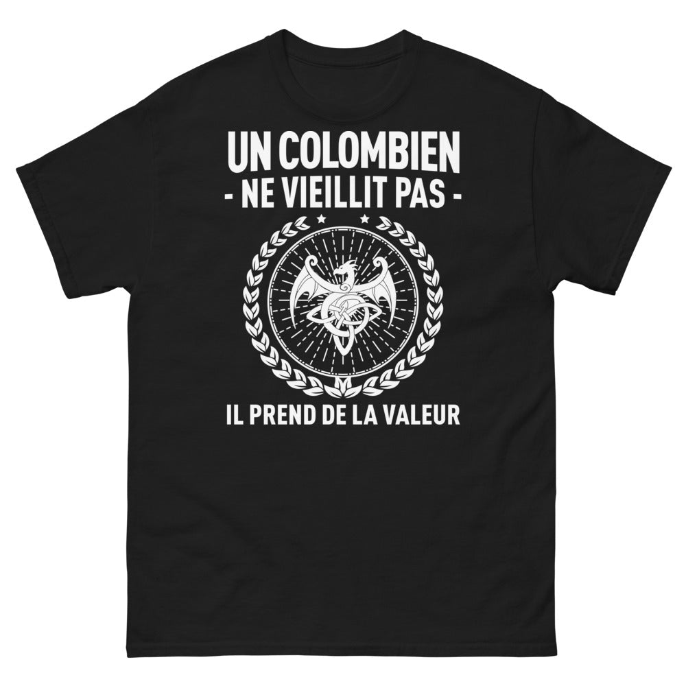 T-shirt Colombie noir - Un Colombien ne vieillit pas