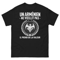 Thumbnail for T-shirt Arménien noir - Un Arménien ne vieillit pas, il prend de la valeur