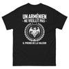 T-shirt Arménien noir - Un Arménien ne vieillit pas, il prend de la valeur