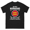 T-shirt Normand noir - Un vrai Normand ne vieillit pas, il prend de la bouteille
