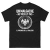 T-shirt Madagascar noir - Un Malgache ne vieillit pas, il prend de la valeur