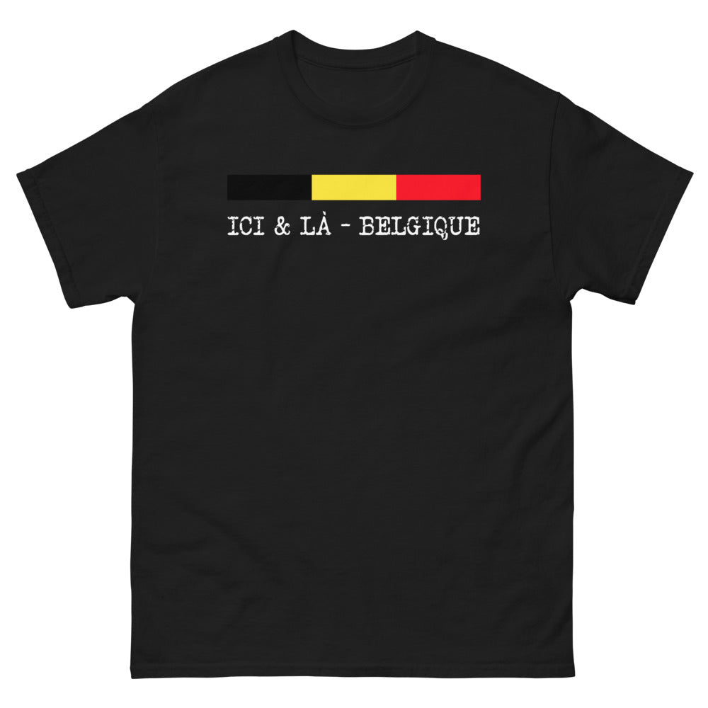 T-shirt Belgique noir - Ici & Là Belgique, élégant et chocolaté