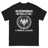 Thumbnail for T-shirt Réunionnais noir - Un Réunionnais Ne Vieillit Pas