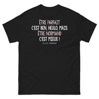 Thumbnail for T-shirt Normand noir - Être parfait, c'est ben heulo