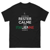 T-shirt Italie noir - Je ne peux pas rester calme, je suis Italienne