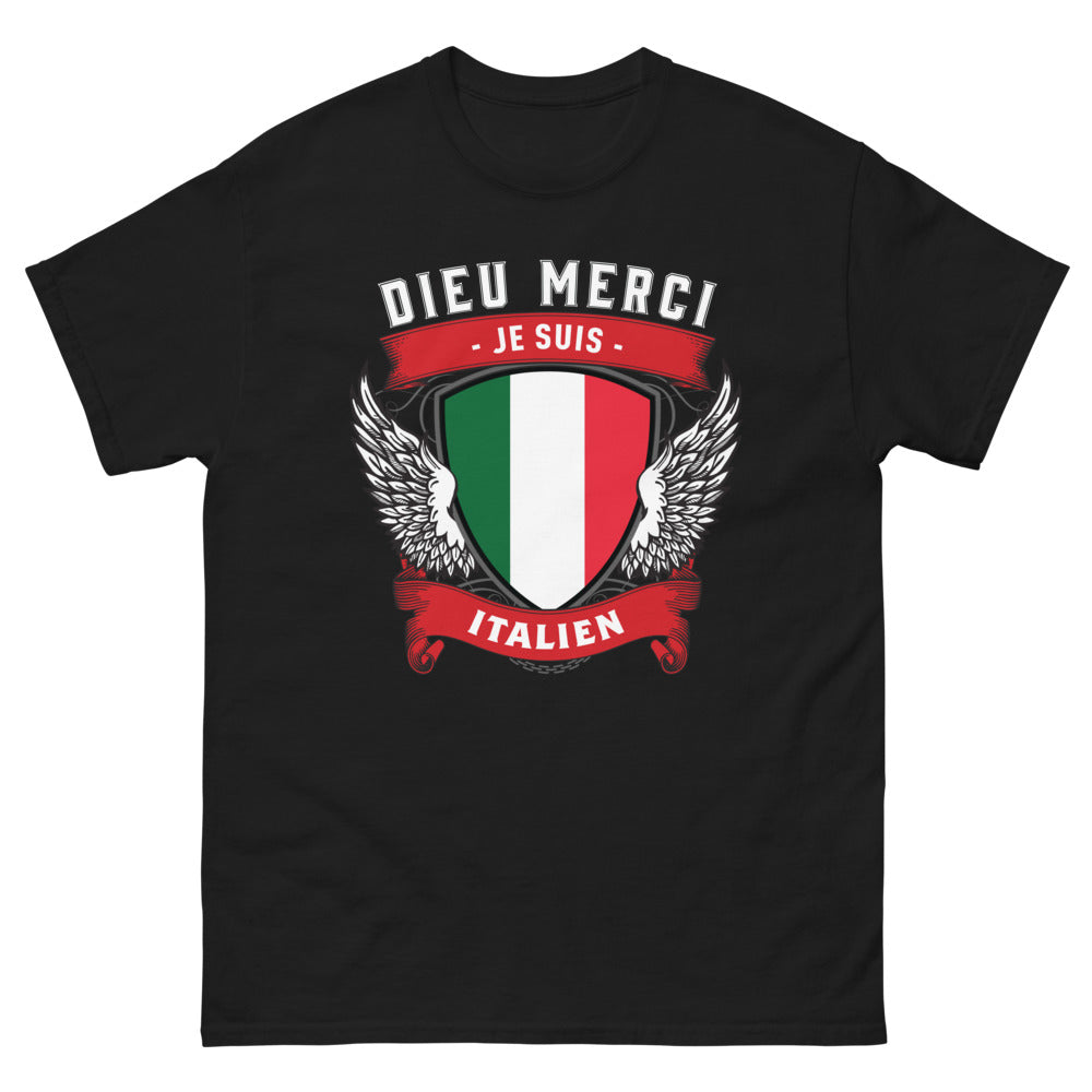 T-shirt Italie noir - Dieu Merci Je Suis Italien
