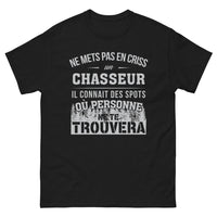 Thumbnail for T-shirt Chasseur noir - Ne Mets Pas En Criss Un Chasseur !