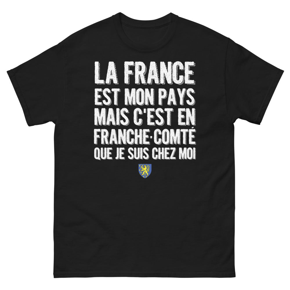 T-shirt Franche-Comté noir - La France est mon pays