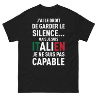 Thumbnail for T-shirt Italie noir - J'ai le droit de garder le silence