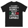 T-shirt Italie noir - J'ai le droit de garder le silence